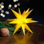 STERNTALER LED-tähti, keltainen, Ø 55 cm, 18-kärkinen, IP44