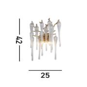 Seinävalaisin Heritage, leveys 25 cm, kullanvärinen/kirkas, lasi