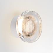 MARSET LED-ulkoseinälamppu Roc, Ø 17 cm, valkoinen/läpikuultava