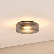 Kattovalaisin Titania, savuharmaa/musta, lasi, Ø 25 cm