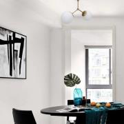 Kattovalaisin Damar, kulta, lasi, 2-lamppuinen, pituus 44 cm, E27