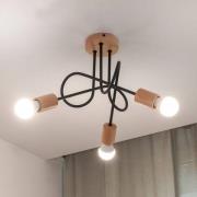 Kattovalaisin Oxford, musta, puu, metalli, 3-lamppuinen, Ø 44 cm