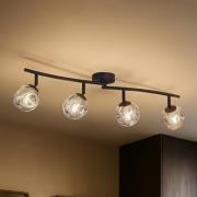 Lindby Valentina kattovalaisin, harmaa/musta, 4-valo, lasi