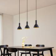 Arcchio riippuvalo Cosmina, 3-lamppuinen, pituus 90 cm, musta