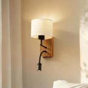 Lucande seinävalaisin Lieske, 39 cm, beige, tekstiili, lukuvalo