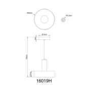 Grant LED-riippuvalaisin, Ø 22 cm, savunharmaa, lasi