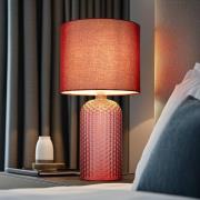 Sofia pöytälamppu, punainen, korkeus 50 cm, kangas/lasi