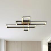 LED-kattovalaisin Dakari, pituus 80 cm, musta/puu, 3-lamppuinen.