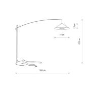 Poise-kaarilamppu, umbraharmaa, teräs, tekstiili, ulottuvuus 260 cm