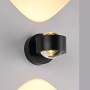 Schöner Wohnen LED-seinävalaisin Chia, musta, 3 000 K, ylös/alas