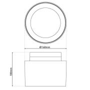 LED-kattospotti Trimes, Ø 14 cm, musta, CCT, askelvalaisimella