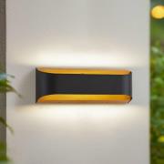 Lindby LED-ulkoseinävalaisin Lenore, musta, metalli, 36,5 cm