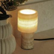 PR Home pöytävalaisin Lucie, kermanvärinen, marmori, korkeus 16 cm, G9