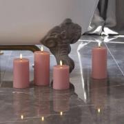 LED-kynttilä Sille, vaaleanpunainen, korkeus 10 cm, vaha, paristokäytt...