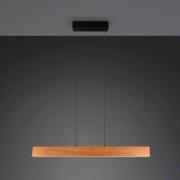 LED-riippuvalaisin Edgewood, pituus 115 cm, puunvärinen, puu CCT