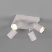 Kattokohdevalo Soka, vaaleanharmaa, pituus 20 cm, metalli, 4-lamppuine...