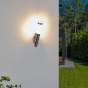 Lindby ulkoseinävalaisin Statius, harmaa, ruostumaton teräs, 40 cm