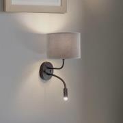 Seinävalaisin Roller, sametti harmaa, musta, lukuvalolla