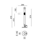 Stilnovo pöytälamppu Periscopio, valkoinen, korkeus 68 cm, metalli