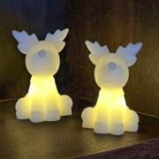 LED-koristefiguuri Naja, valkoinen, korkeus 9 cm, 2 kpl, vaha Paristo