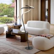 LED-lattiavalaisin Danza, himmennin, mattamusta, metalli, alumiini