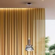 LED-riippuvalo Scarlett, hopeanvärinen, Ø 18 cm, lasi