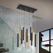 LED-riippuvalaisin Varas himmennettävä, 11-lamppuinen, kulta/musta, me...