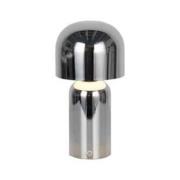 LED-akkupöytälamppu Niko, kromivärinen, korkeus 26 cm, metalli