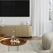 Pöytävalaisin ORBI, beige, lasi/metalli, korkeus 19 cm, G9