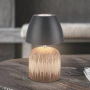 LED-akku-pöytälamppu Brilo unplugged Cera, antrasiitti, 22 cm