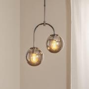 Portemo-riippuvalaisin, savunharmaa/nikkeli, Ø 37 cm, 2-valolasi