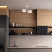 Kattovalaisin Mado, beige, 2-lamppuinen, korkeus 24 cm, teräs/lasi