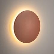 LED-seinävalaisin Aria M, tiilenpunainen, alumiini, Ø 18 cm