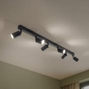 Kattokohdevalo Top, musta, 127 cm, 6-lamppuinen, metalli, GU10