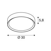 SLV LED-kattovalaisin Decona, Ø 30 cm, musta/kulta