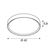 SLV LED-kattovalaisin Decona, Ø 42 cm, musta, metalli, CCT