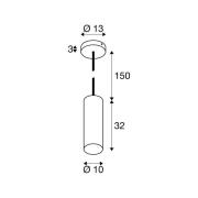 SLV riippuvalo Enola, musta matta, Ø 10 cm, metalli
