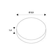 SLV Dekoring Light Eye 90, valkoinen mattapintainen, Ø 6 cm, metalli