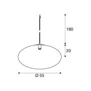 SLV riippuvalo Magico, Ø 55 cm, valkoinen mattapintainen, metalli