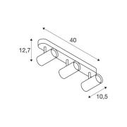 SLV LED-kattokohdevalo Noblo, 2700 K, valkoinen, pituus 40 cm