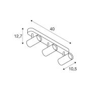 SLV LED-kattokohdevalo Noblo, valkoinen, himmennettävä lämpimään, pitu...