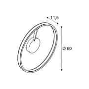 SLV LED-kattovalaisin One, Ø 60 cm, valkoinen, metalli, CCT