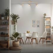 Kattokohdevalo Tapp, beige, pituus 48 cm, 3-lamppuinen, metalli GU10