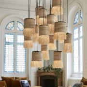 MARKET SET Formentera-riippuvalo, Ø 70 cm, palmukuitu 16-lehtinen.