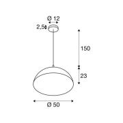 SLV riippuvalo Forchini, 50 cm musta/kulta muovi