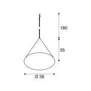 SLV riippuvalo Magico, Ø 38 cm, valkoinen matta, metalli