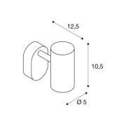 SLV LED-seinäkohdevalaisin Noblo, 2700 K, valkoinen, 13 cm, metalli