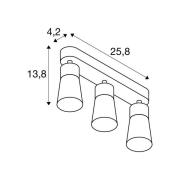 SLV kattovalaisin Puri 2.0 Cone musta/kulta 26 cm 3-lamppuinen