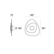 LED-seinävalaisin Joint_W, ovaali, 58 cm, valkoinen, metalli