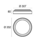 LED-seinävalaisin Iside, valkoinen, metalli, Ø 35 cm, IP40